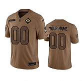 Men's Green Bay Packers Active Player Custom Brown 2023 Salute To Service Limited Stitched Jersey,baseball caps,new era cap wholesale,wholesale hats